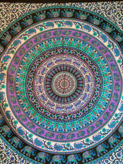 Indian Mandala Wall Hanging – Handmade Cotton Boho Hippie Tapestry for Dorm & Home Decor