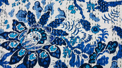 Indian Kantha Quilt – Handmade 100% Cotton Floral Print Bedspread & Blanket Throw