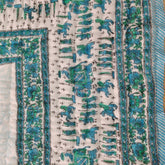 Indian Jaipuri Blue Print Quilt – Handmade Floral Razai Cotton Bedspread