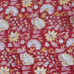 Indian Jaipuri Red Print Quilt – Handmade Floral Razai Cotton Bedspread, Boho Bohemian Comforter