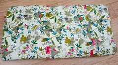 Indian Paradise Print Kantha Quilt – Hand Block Printed Cotton Bedspread, Twin/Queen/King