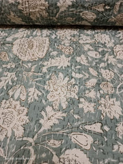 Indian Floral Print Kantha Quilt – Handmade Kantha Blanket & Throw, Multiple Sizes