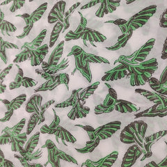 Flower Fabric Block Print – Indian Voile Cotton Floral Lightweight Soft Jaipuri Fabric by the Meter