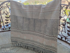Indian Dhurrie Hand Block Printed Floor Rug – Handmade Cotton Area Rug with Aztec Design