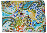 White Paisley Print Indian Floral Hand Block Printed 100% Cotton Fabric – 5 Yards for Curtains & Dressmaking