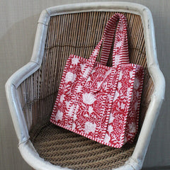Block Print Cotton Tote Bags – 10 Pcs