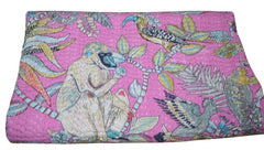 Monkey Print Kantha Cotton Quilt