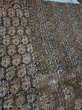 Queen Kantha Quilt – Indian Handmade Reversible Cotton Throw, Bohemian Boho Quilt with Ajar Print
