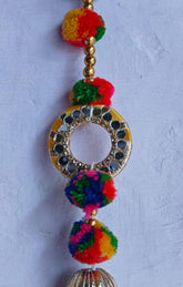 Lot of Multicolor Indian Latkan – Wedding & Mehndi Party Decorations with Pom Pom & Gota Hangings