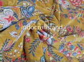 Indian Floral Print Velvet Fabric – Cotton Velvet by Yard & Meter for Upholstery & Table Cloth