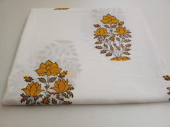 Indian Hand Block Floral Print Boho Fabric – 100% Cotton by 5 Yards for Curtains & Dressmaking