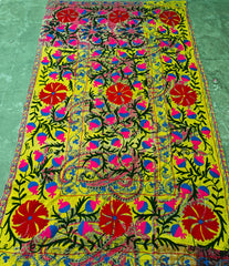High-Quality Indian Sujani Quilt – Handmade Cotton Throw with Beautiful Sujani Work