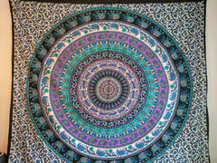 Indian Mandala Wall Hanging – Handmade Cotton Boho Hippie Tapestry for Dorm & Home Decor