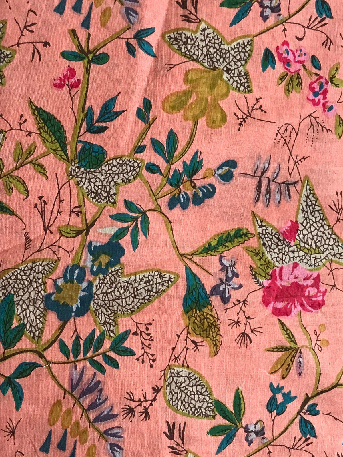 Boho Pink Paradise Flower Cotton Fabric