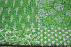Indian Ethnic Ajrakh Patchwork Kantha Quilt – Hand Block Print Queen Size 100% Cotton
