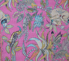 Monkey Print Kantha Cotton Quilt