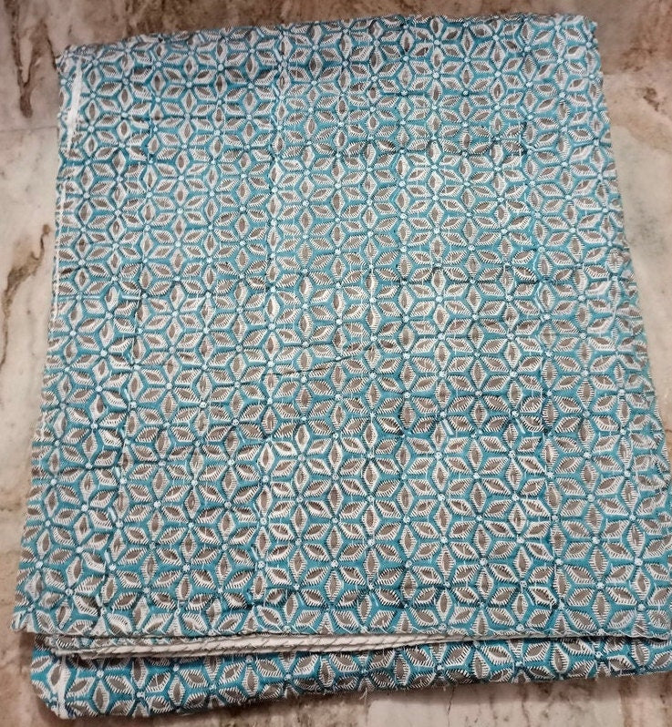 Indian Floral Kantha Quilt