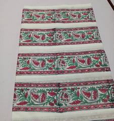 Indian Flower Print Cotton Fabric – Hand Block Print Boho Quilting Cotton for Summer Dresses & Gypsy Fabric