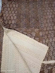 Queen Kantha Quilt – Indian Handmade Reversible Cotton Throw, Bohemian Boho Quilt with Ajar Print