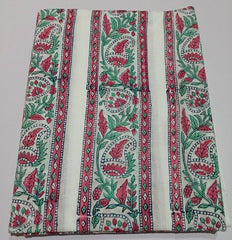 Indian Flower Print Cotton Fabric – Hand Block Print Boho Quilting Cotton for Summer Dresses & Gypsy Fabric