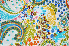 White Paisley Print Indian Floral Hand Block Printed 100% Cotton Fabric – 5 Yards for Curtains & Dressmaking