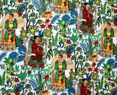 Frida Kahlo Print Boho Fabric – 100% Cotton Cloth by 5 Yards for Curtains & Dressmaking