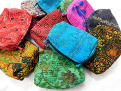 Wholesale Lot – Indian Cotton Floral Toiletry Bag | Hand Block Print Travel Pouch