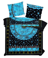 Queen Size Mandala Bedding Set – Indian Cotton Bedspread with 2 Pillow Covers