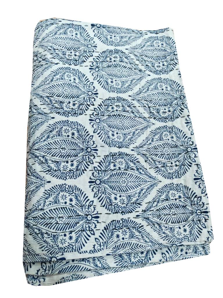 Cotton Kantha Quilt – Queen Vintage Coverlet