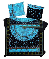 Queen Size Mandala Bedding Set – Indian Cotton Bedspread with 2 Pillow Covers