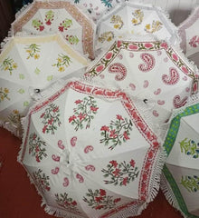 Handmade Indian Cotton Parasol – Decorative Floral Umbrella for Party, Garden & Wedding Decor (Lots of Pcs)