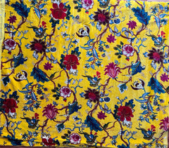Indian Floral Velvet Fabric
