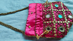 Pink Mirror Work Indian Ethnic Potli Bag – Handbag for Party, Wedding & Gifting