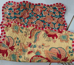 Unique Block Print Placemats – Lot of Cotton Boho Floral Placemats for Weddings