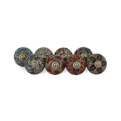 Multi-Color Assorted Boho Hippie Painted Ceramic Knobs – Drawer Pull Handles Set