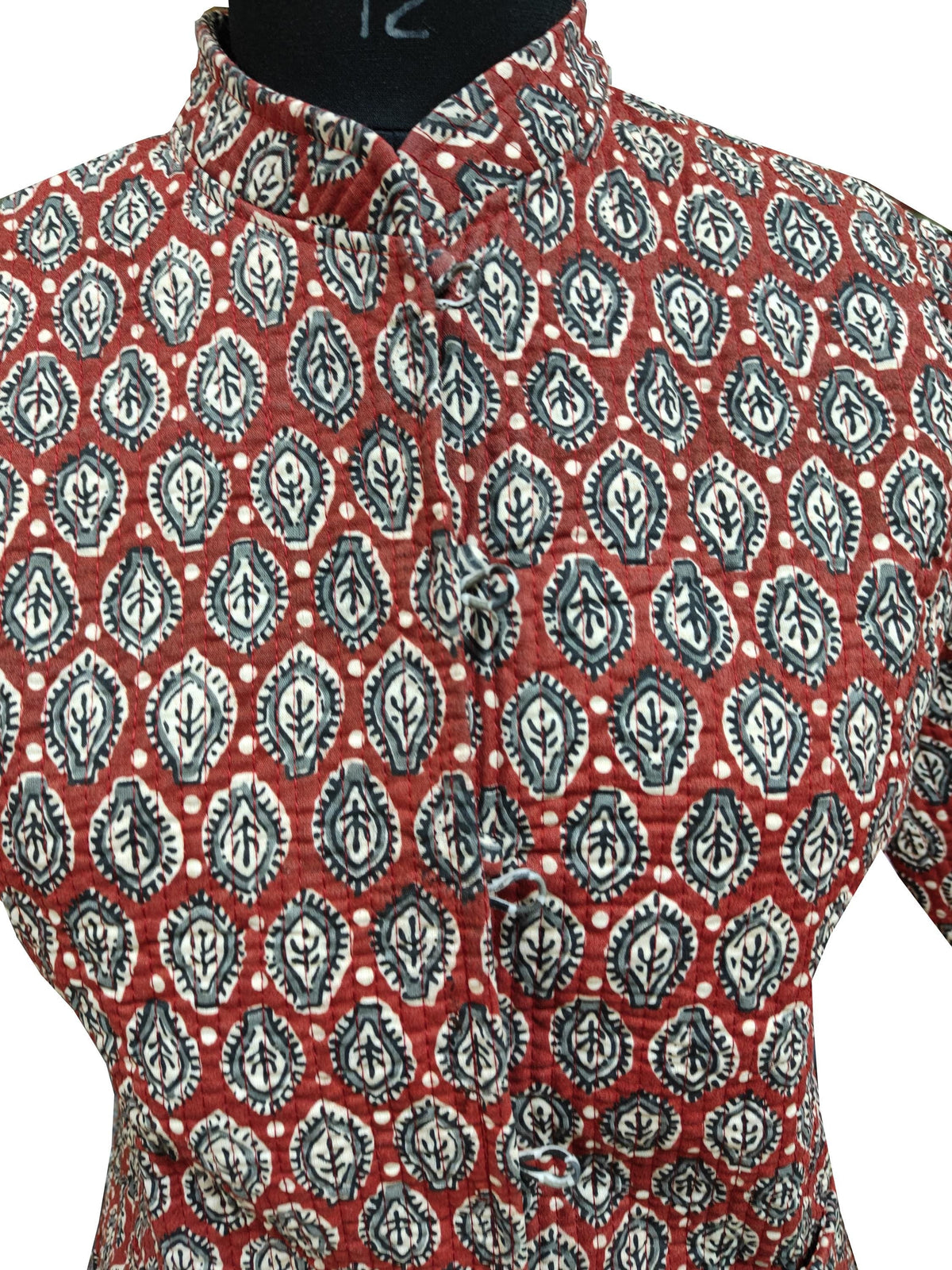 Quilted Reversible Hand Block Printed Boho Jacket – Indian Vintage Handmade Full Sleeve Coat with Floral Arts