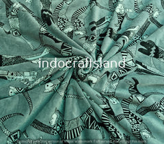 Gray Cat Print Velvet Fabric – Indian Cotton Velvet by Yard for Upholstery & Table Cloth