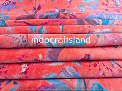 Indian Floral Boho Velvet Fabric – Cotton Velvet by Yard & Meter for Upholstery & Table Cloth