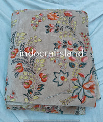 Indian Velvet Floral Print Fabric – Cotton Velvet by Yard & Meter for Upholstery & Table Cloth