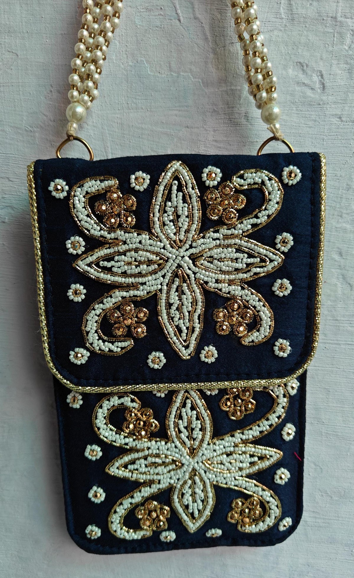 Indian Designer Mobile Phone Purse – Silk Phone Sleeve with Waist Clip & Handwork Saree Hook