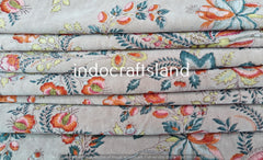 Indian Velvet Floral Print Fabric – Cotton Velvet by Yard & Meter for Upholstery & Table Cloth