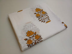 Indian Hand Block Floral Print Boho Fabric – 100% Cotton by 5 Yards for Curtains & Dressmaking